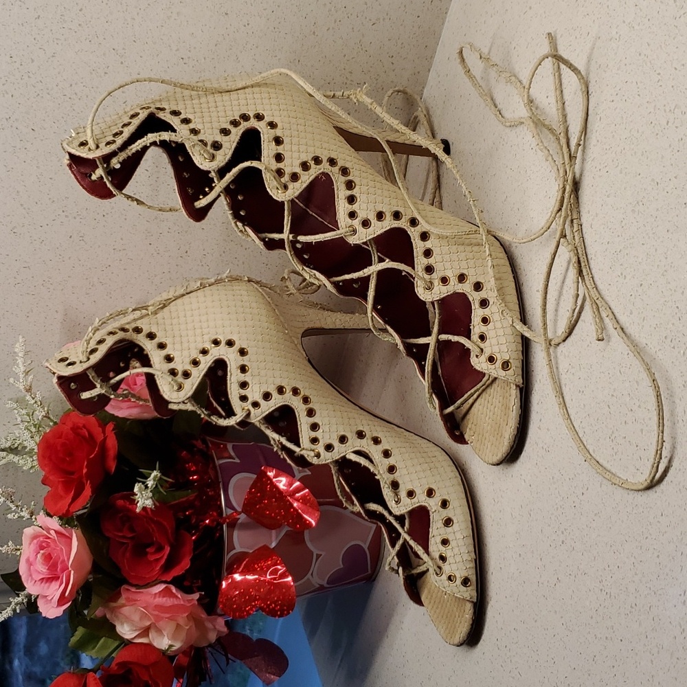 ISABEL MARANT cream snakeskin leather (sz 10)